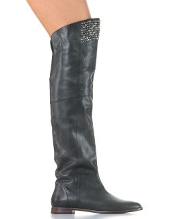 Candela Pirate Crushed Studs Over the Knee Flat Boots