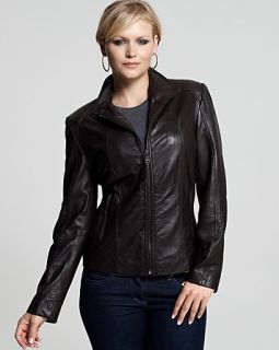 Marc New York Plus Size Wing Collar Leather Jacket