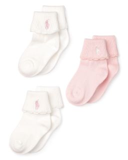 Infant 3 Pack Scallop Trim Socks   Sizes 6 24 Months
