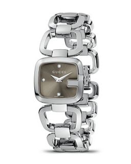 Gucci G Gucci Collection Stainless Steel Watch with Diamonds, 24 x