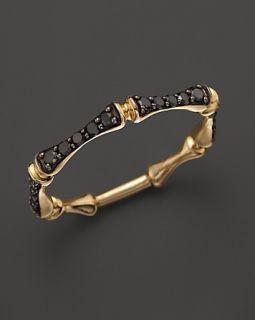 Black Diamond Stackable Bamboo Ring in 14K Yellow Gold, .30 ct. t.w.