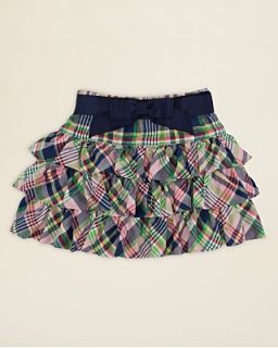 Ralph Lauren Childrenswear Girls Madras Ruffle Skirt   Sizes 2 6X
