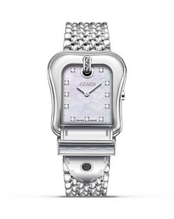 Fendi B. Fendi Stainless Steel Watch with Diamonds, 36mm x 30mm