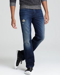 For All Mankind   Distressed Slimmy Slim Fit in Deep Blue