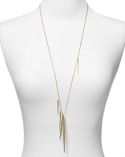 Crystal Encrusted Gold Long Spear Necklace, 32