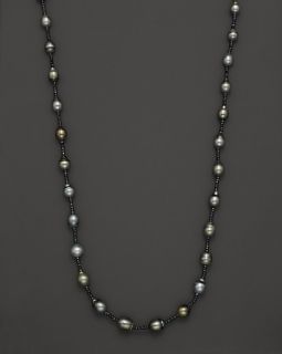 White Gold Semi Baroque Tahitian Pearl Necklace, 36