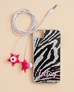 Juicy Couture Girls Glitter Ear Buds & iPhone Case Set