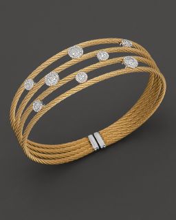 Charriol Round Station Classique Diamond Cuff Bracelet