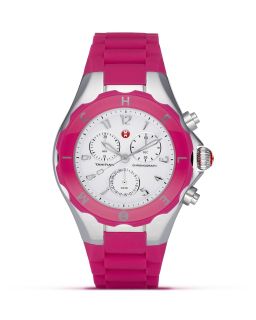 Michele Tahitian Hot Pink Jelly Bean Watch, 40mm