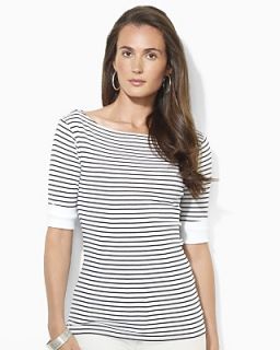 Lauren Ralph Lauren Elbow Sleeve Stripe Shirt