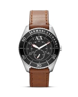Armani Exchange Active Chronograph Leather Watch, 45mm