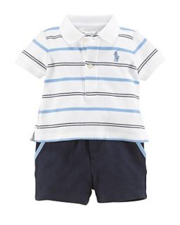 Ralph Lauren Childrenswear Infant Boys Yarn Dyed Polo & Short Set