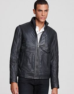 BOSS Black Aicon Solid Leather Jacket