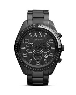 Armani Exchange Black Stainless Steel Chronograph Watch, 47mm