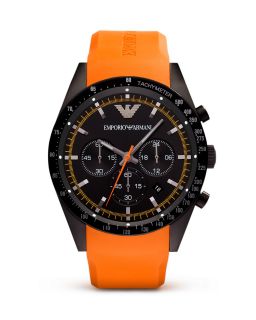 Emporio Armani Orange Rubber Strap Watch, 46mm