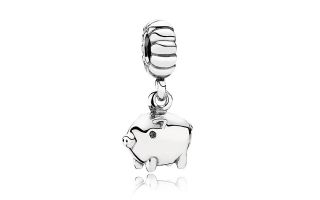 pandora charm sterling silver piggy price $ 45 00 color silver size