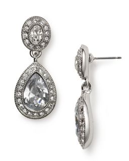 carolee pave stone drop earrings price $ 45 00 color clear quantity 1