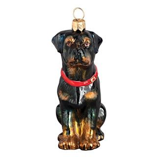 Joy to the World Sitting Rottweiler Ornament