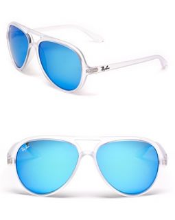 Ray Ban Matte Transparent Mirror Aviator Sunglasses