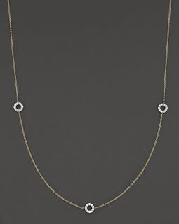 Circle Station Necklace in 14 Kt. White and Yellow Gold, 0.60 ct. t.w