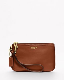 coach legacy leather small wristlet price $ 58 00 color cognac w brass