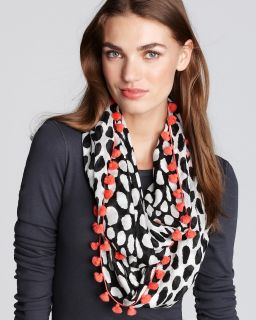 DIANE von FURSTENBERG Printed Infinity Scarf with Poms