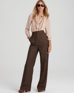 Elizabeth and James Long Sleeve Front Pleated Nicolas Blouse & more