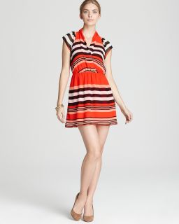 bcbgeneration dress shirred neck striped price $ 118 00 color bright
