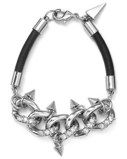 rebecca minkoff pave link bracelet price $ 118 00 color silver ox