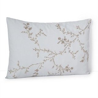 Vera Wang Naturals Flower Embroidered Decorative Pillow, 14 x 20