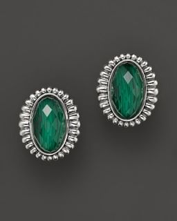 Lagos Venus Link Sterling Silver Earrings with Malachite Doublet