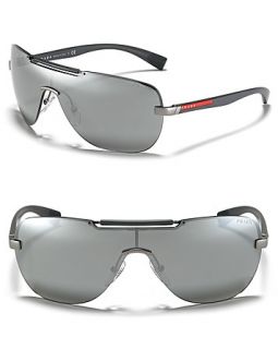 prada shield thin temple sunglasses price $ 230 00 color silver mirror