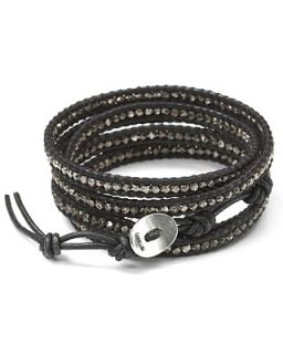 Chan Luu 32 5 wrap with gunmetal nuggets on leather