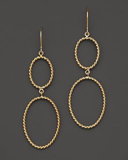 Madison 14K Yellow Gold Tapered Twist Oval Earrings