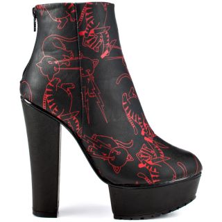 Iron Fists Multi Color Stabby Cat Platform Bootie   Black for 84.99