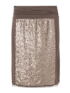 Phase Eight Sequin panel skirt Brown   
