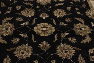 Black All Over Floral 8x10 Kashan Persian Oriental Area Rug Carpet