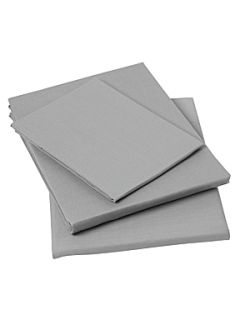 Linea 100% cotton percale single fitted sheet dove grey   House of