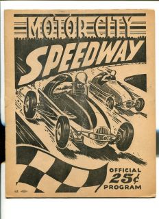 Speedway Midget Auto Race Program 1949 Unique Hanks Katona Good