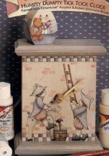 Kathi Walters Pre Release Humpty Dumpty Clock Decorative Tole Painting