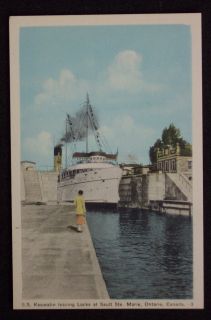 1940s Boat s s Keewatin Locks Sault Ste Marie on Cana