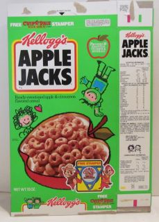 Kelloggs Apple Jacks Cereal Box 1991 Chip Dale Stamper OFFER on Back