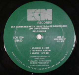 Jan Garbarek Keith Jarrett Belonging 1974 ECM LP EX