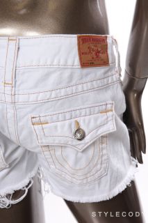 True Religion New Womens Ladies Keira Row Seat Jeans Shorts White Size