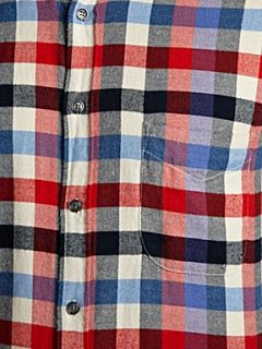 Hugo Boss Flannel checked long sleeved shirt Red   