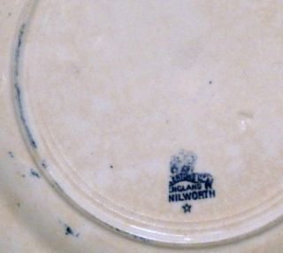 Antique ALLERTONS KENILWORTH BLUE & WHITE TRANSFERWARE PLATE