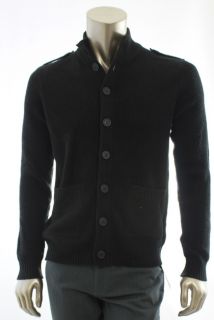 Kenneth Cole Reaction New Black Men Sweater Button Up Wool Cardigan