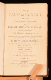 C1800 2 Vol The Tales of Genii Charles Morell James Ridley Illustrated