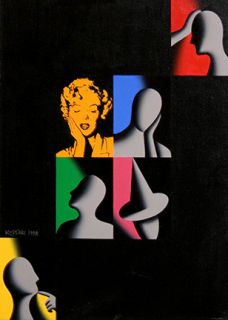 Mark Kostabi Conversation Pieces Method Original Oil on Canvas