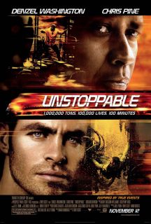 Unstoppable Movie Poster Double Sided Original Final 27x40 Denzel